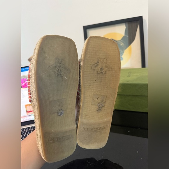 Gucci  Deep Orange G Interlocking Cut Out Espadrille Sandals -Box & Dust Bag 37 - Picture 5 of 10